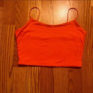 Vibrant Orange Spaghetti Strap Crop Top
